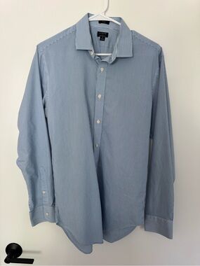 J. Crew Light Blue Mini-Stripe Dress Shirt